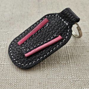 Leather Key Chain Black Genuine Leather Handmade Keys Holder Keys Ring